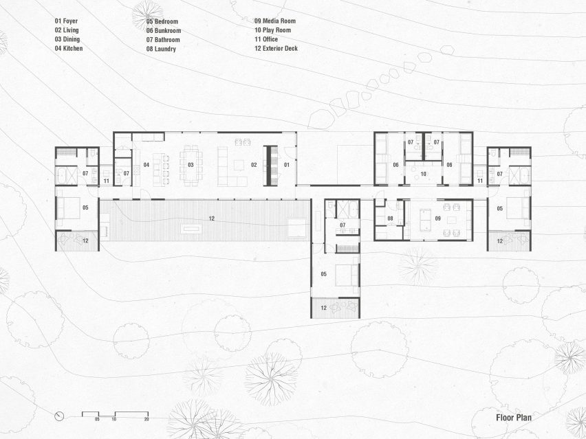 Floor plan Oklahoma cabin by Far + Dang