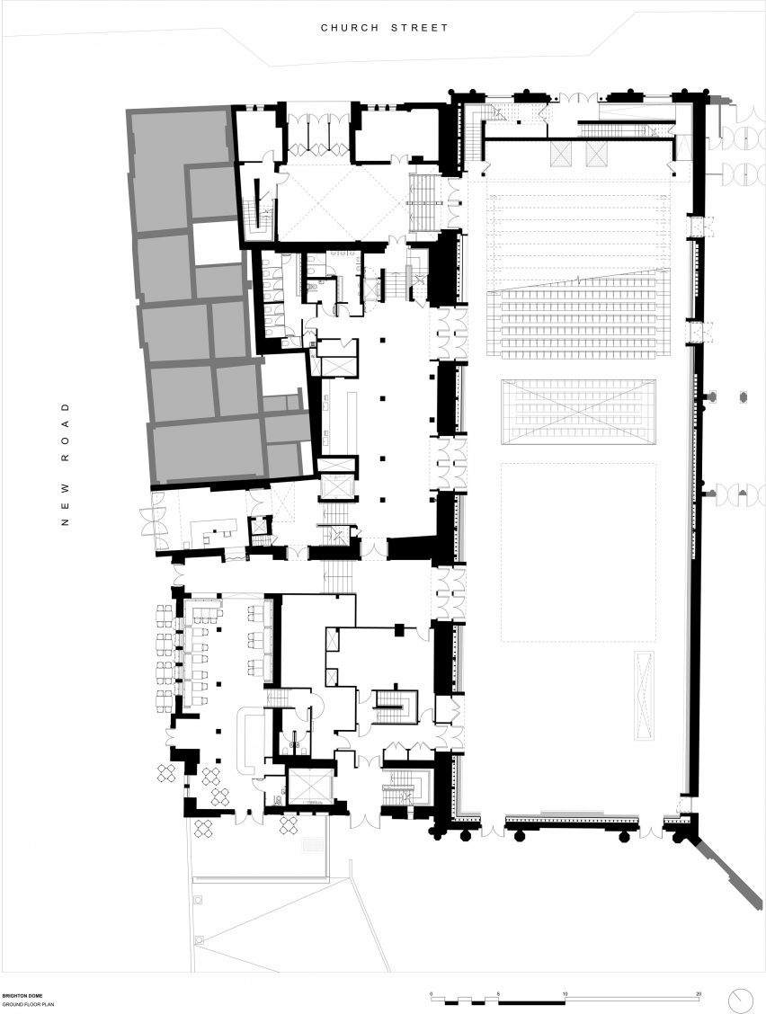 Ground floor plan Brighton Dome Corn Exchange and Theatre refurbishment by FCBS