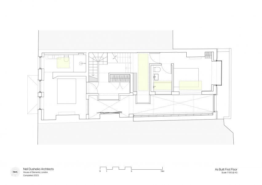 First floor plan of House of the Elements by Neil Dusheiko Architects