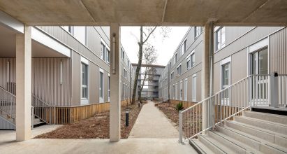 External view of accommodation in France designed by Igniacio Prego Architectures