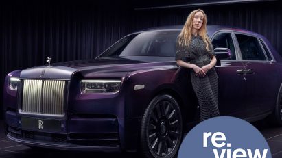 Iris Van Herpen stood next to the Phantom Syntopia with 2023 review overlay