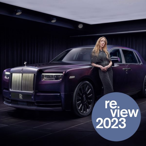 Iris Van Herpen stood next to the Phantom Syntopia with 2023 review overlay