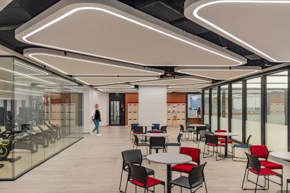 Photo of a cafe-style sitting area at the University of Wollongong (UOW) College Hong Kong campus in Tai Wai