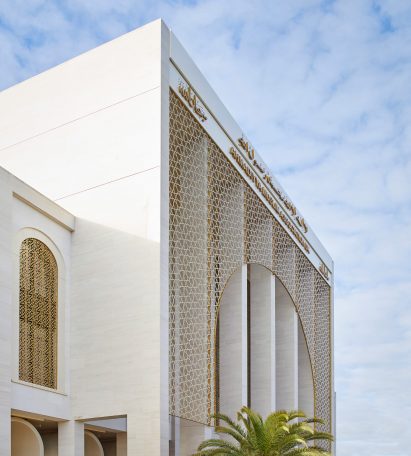 Facade design by John McAslan for London mosque
