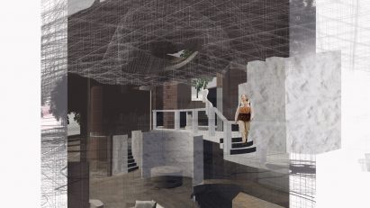 collage of an interior design by students at oxford brookes university