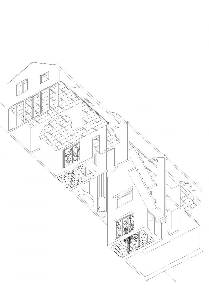 Axonometric of Dailly by Mamout in Belgium