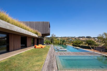 Lap pool and hot tub