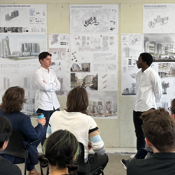 MArch students at University of Florida presenting their works to the professors