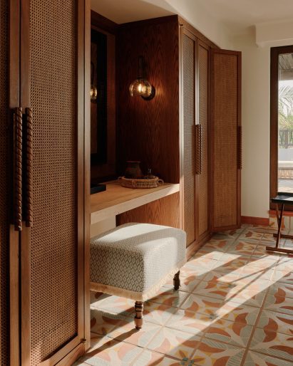 Rattan wardrobes at Maroma