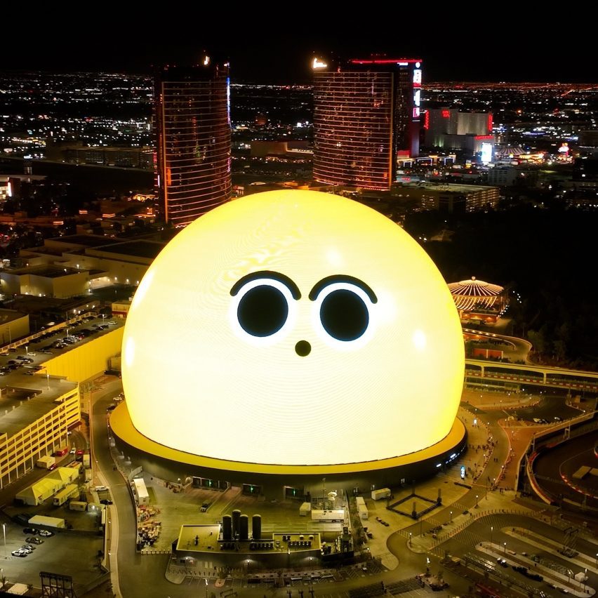 MSG Sphere in Las Vegas bearing an emoji