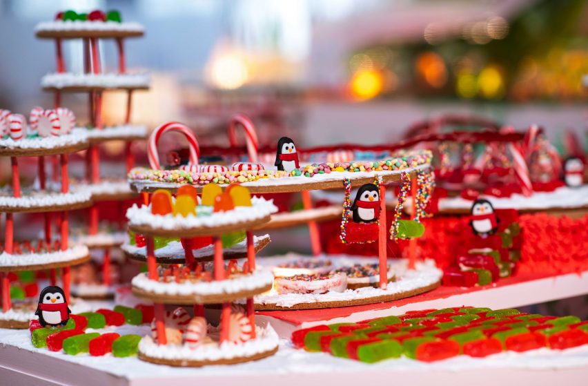a building made of rings of gingerbread