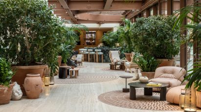 interior of the Six Sense Rome hotel by patricia urquiola