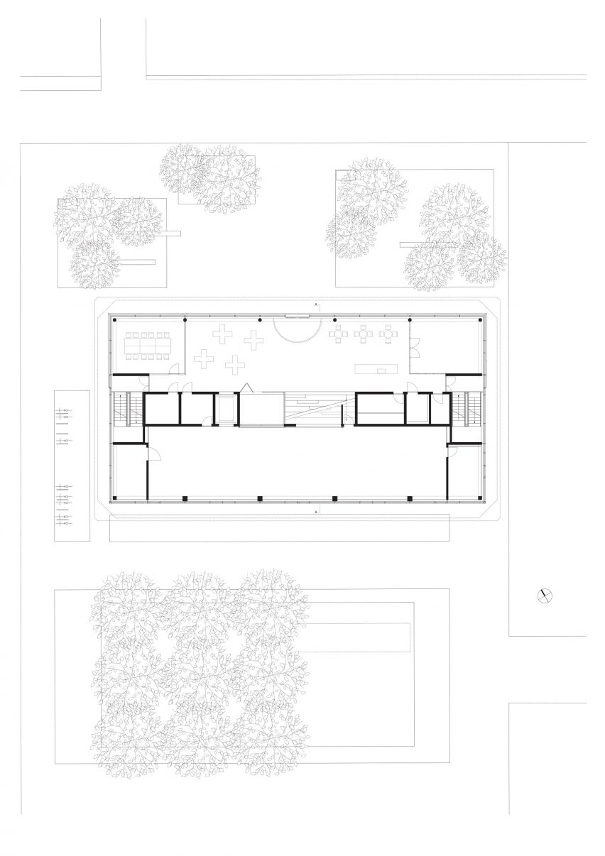 Ground floor plan of Texoversum by Allmannwappner and Menges Scheffler Architeckten