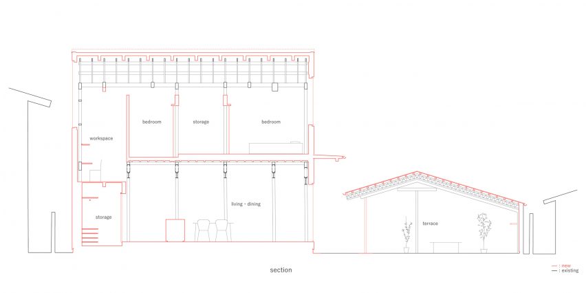 Plans for Father & Son House by Unemori Architects