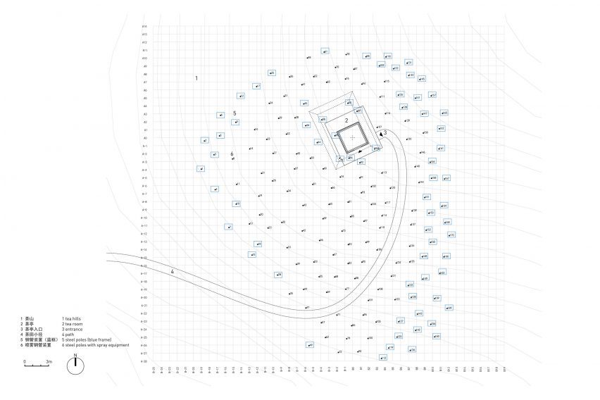 Site plan of Cloud Tea House by Plat Asia in Huzhou China