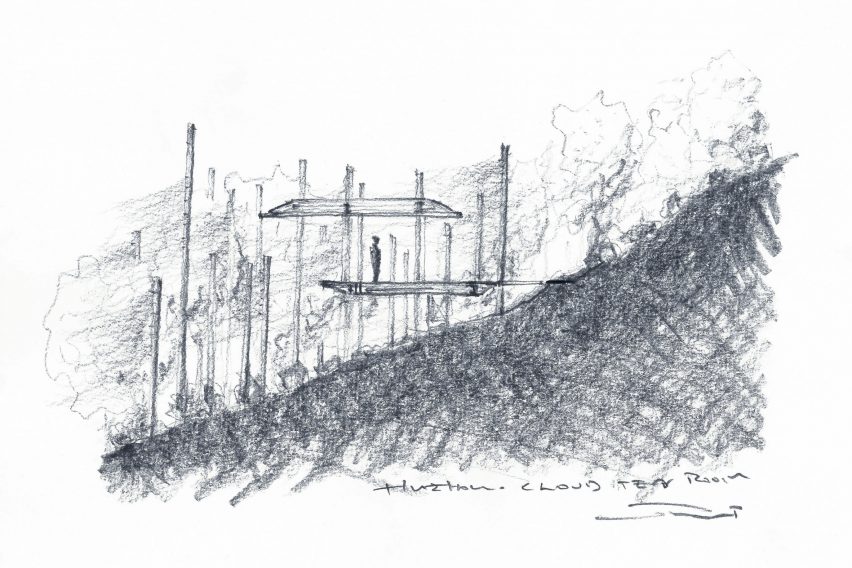 Concept drawing of Cloud Tea House by Plat Asia in Huzhou China