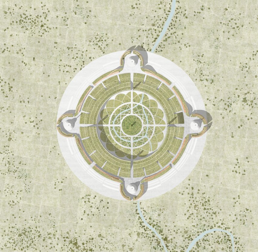 Plan of Ramagrama stupa masterplan by Stefano Boeri Architetti