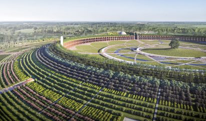 Aerial render of burial ground in Nepal