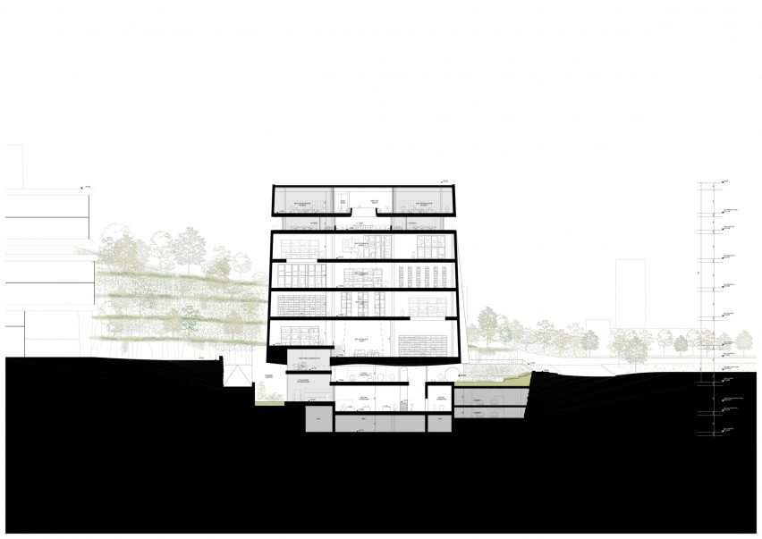 Section of Seoripul Open Art Storage by Herzog & de Meuron