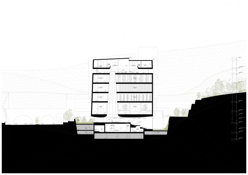 Section of Seoripul Open Art Storage by Herzog & de Meuron