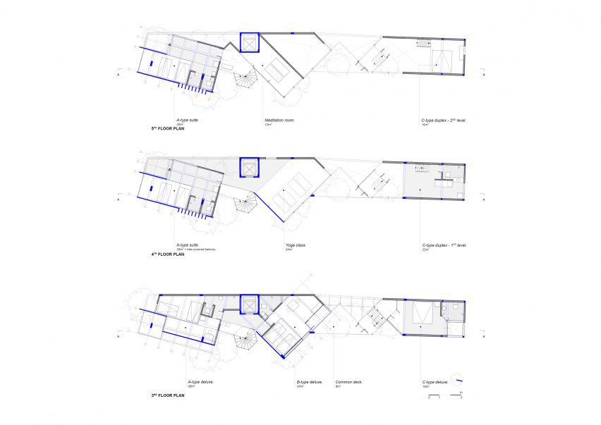 Floor plans of Sep'on Heartfulness Centre by 324Praxis