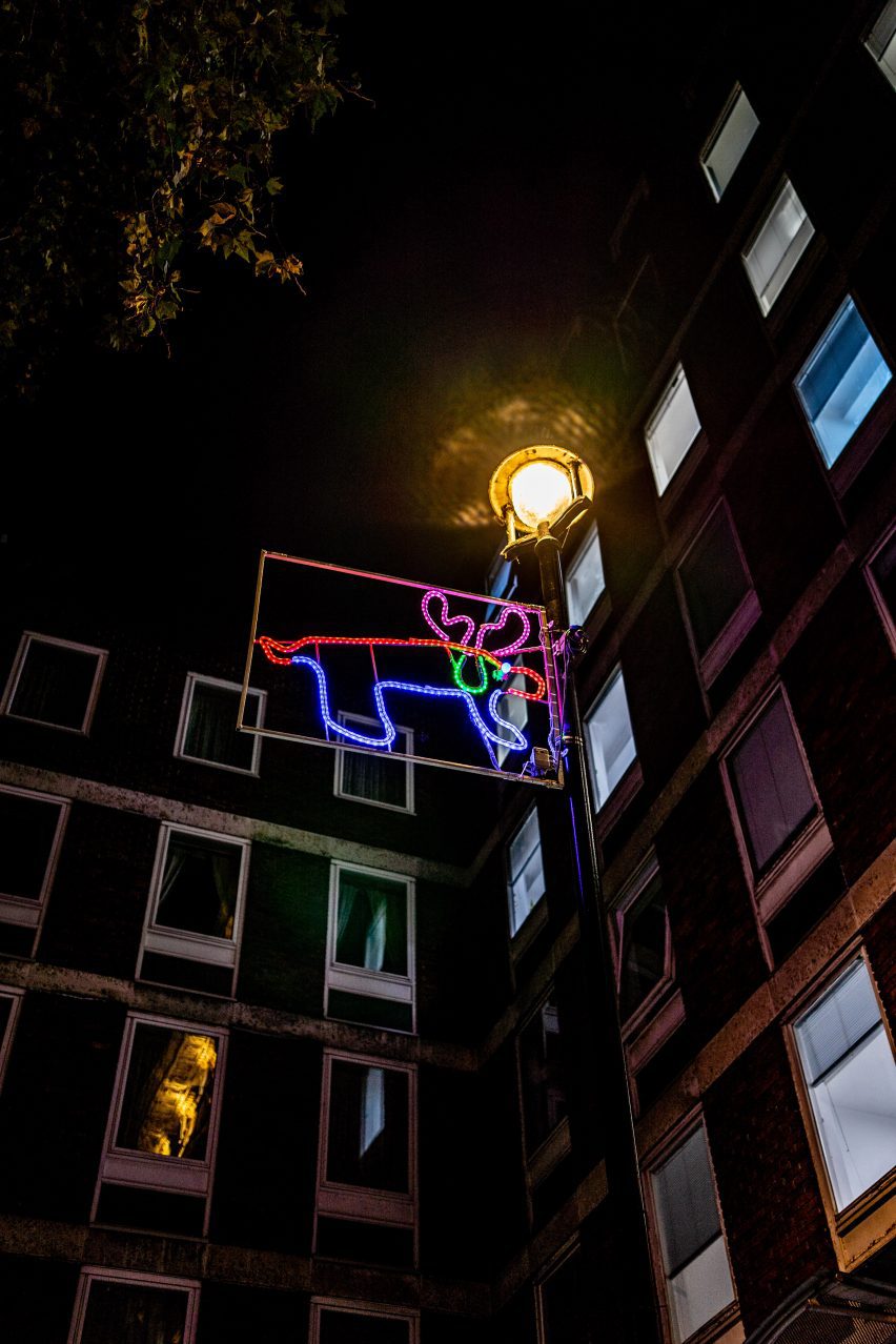 The Soho Kids Xmas Lights 2023 displays designs by students at Soho Parish Primary school
