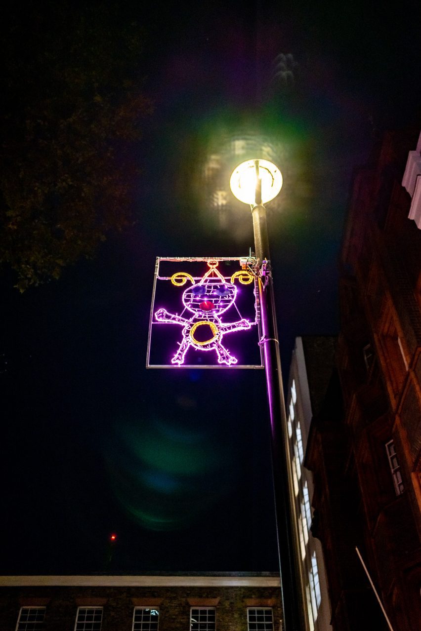 The Soho Kids Xmas Lights 2023 displays designs by students at Soho Parish Primary school