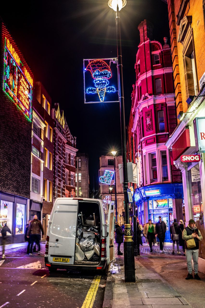 The Soho Kids Xmas Lights displays designs by students at Soho Parish Primary school