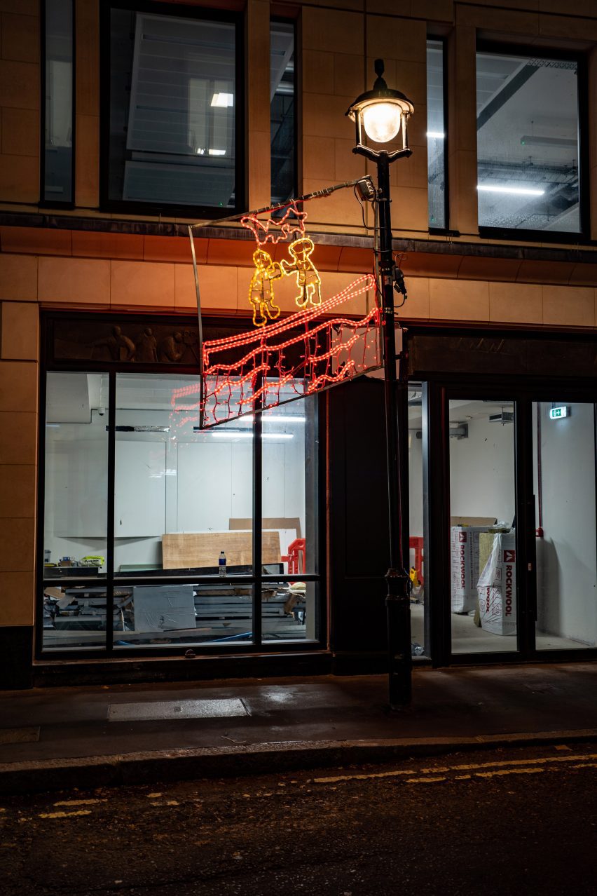 The Soho Kids Xmas Lights 2023 displays designs by students at Soho Parish Primary school