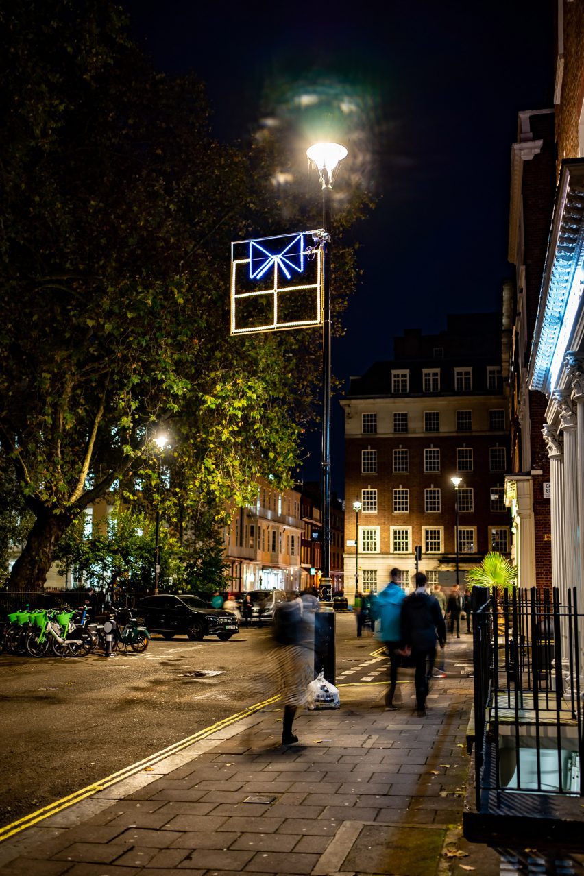 The Soho Kids Xmas Lights 2023 displays designs by students at Soho Parish Primary school