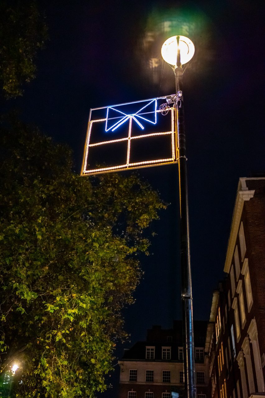 The Soho Kids Xmas Lights 2023 displays designs by students at Soho Parish Primary school