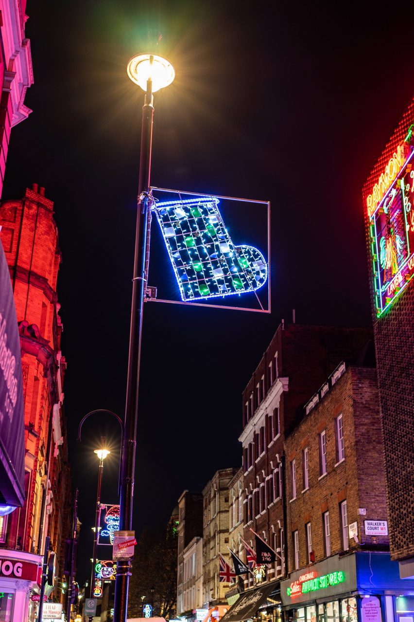 The Soho Kids Xmas Lights 2023 displays designs by students at Soho Parish Primary school