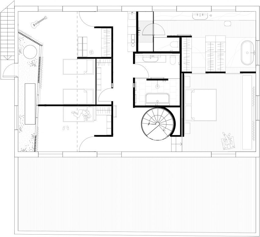 First floor plan Weeties Warehouse by Space Agency Architects