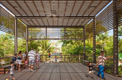 pavilion by lake Flato