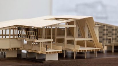 photo of a wooden architecture model