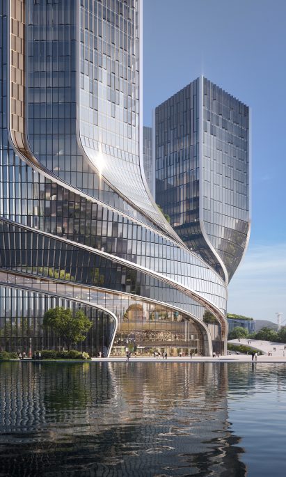 Detail view of Tencent Helix by Büro Ole Scheeren