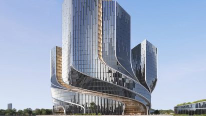 Render of Tencent Helix by Büro Ole Scheeren