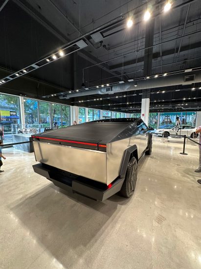 Tesla Cybertruck in showrooms