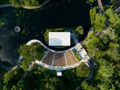 Aerial view of the renovated Théâtre de Verdure