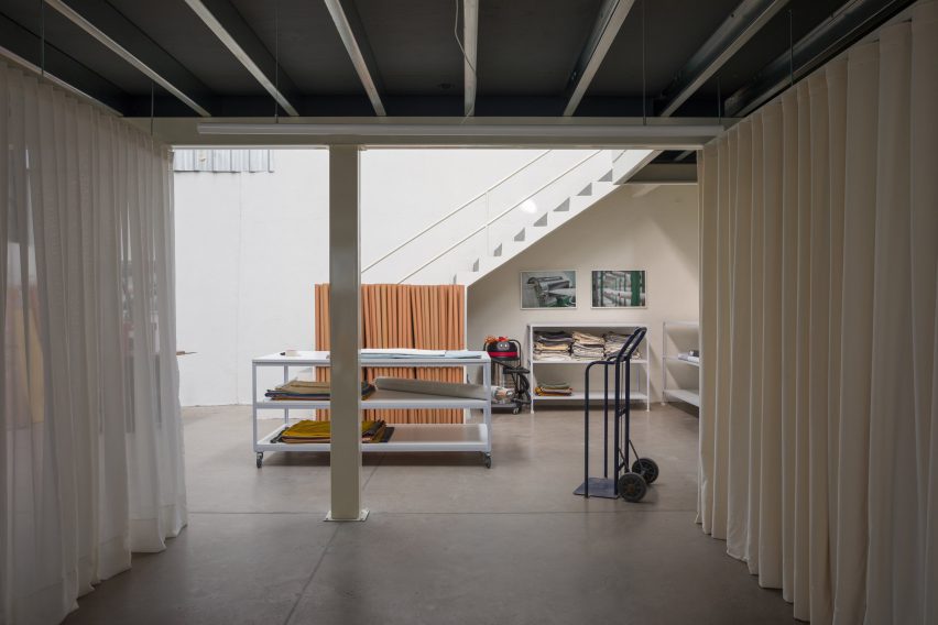 columns surrounded by white curtains