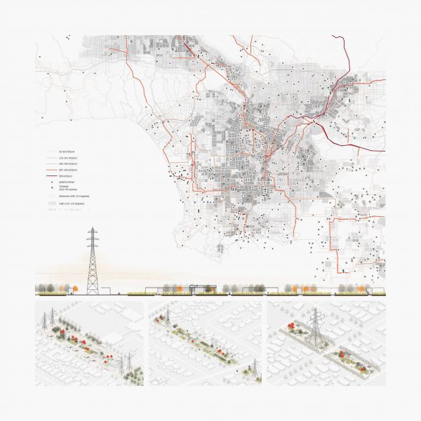 Diagrams showing power lines