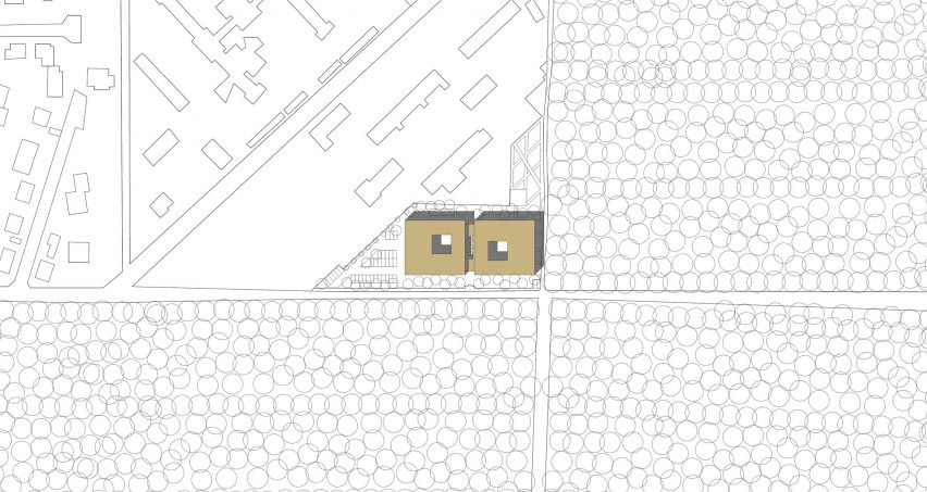 Site plan of EAM Assisted Living Facility in Paris by Vallet de Martinis Architectes