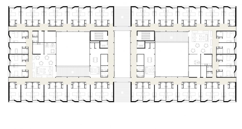 Floor plan of EAM Assisted Living Facility in Paris by Vallet de Martinis Architectes