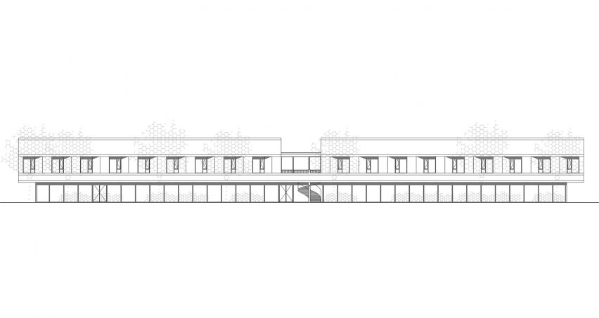 Elevation of EAM Assisted Living Facility in Paris by Vallet de Martinis Architectes