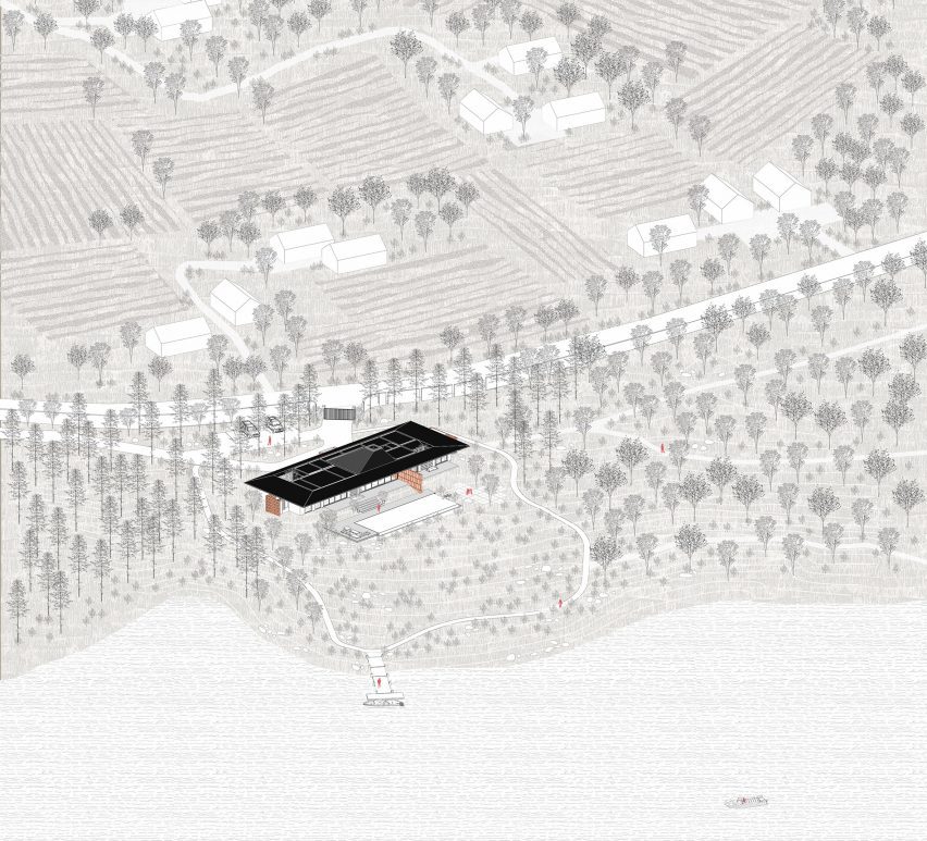 Site drawing of SuoiHai Villa in rural Vietnam by APDI Architects