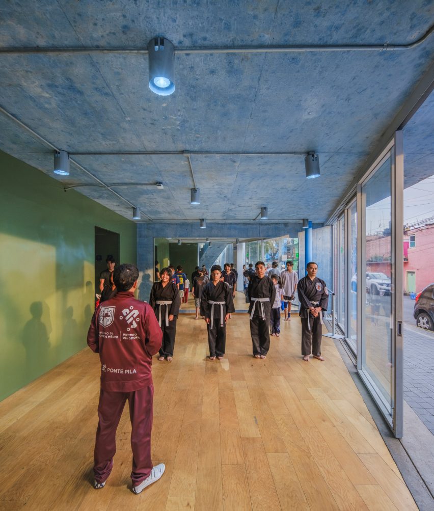 Coloured concrete interiors