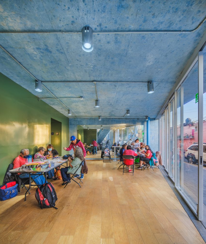 Coloured concrete interiors