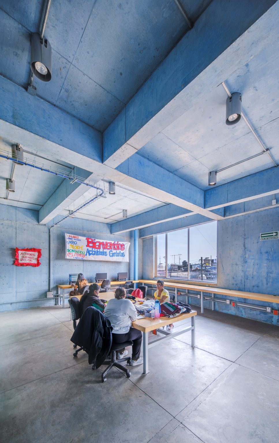 Coloured concrete interiors
