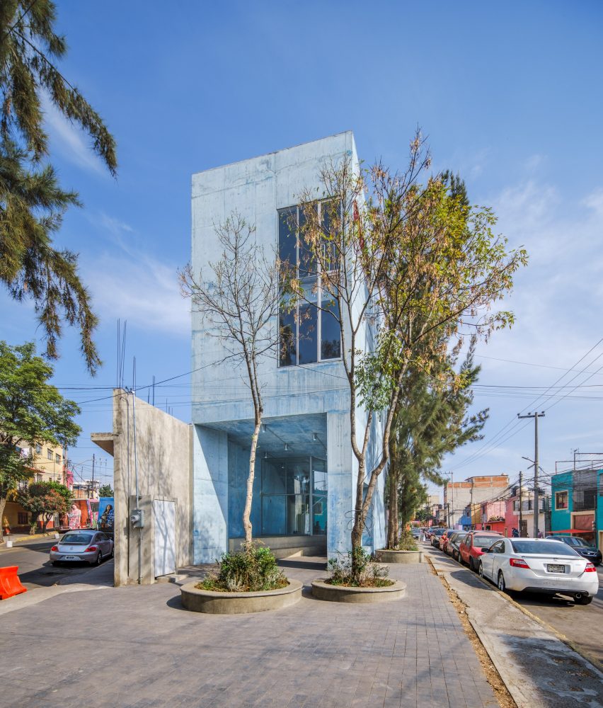 Coloured concrete interiors