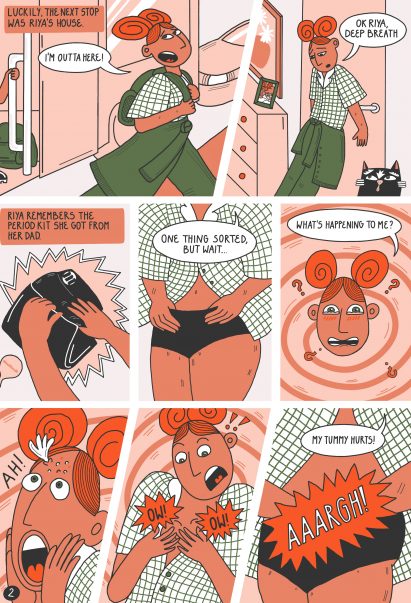 Justyna Green's comic as part of Modibodi's First Period Kit